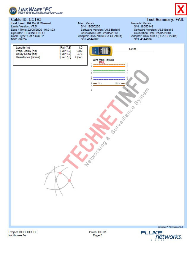 รับเทสสายแลนด้วยเครื่อง Fluke-DSX