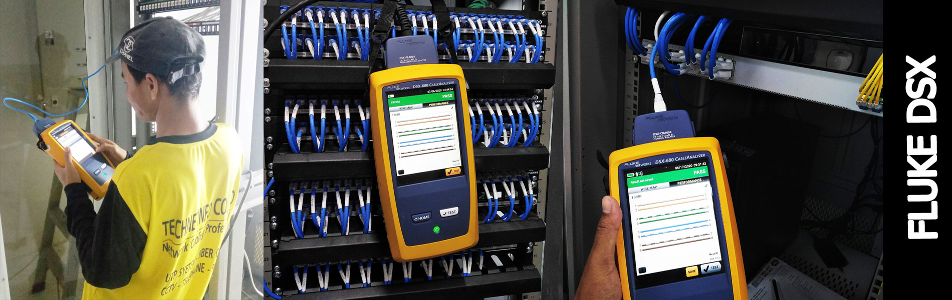 รับเทสสายแลนด้วยเครื่อง Fluke-DSX